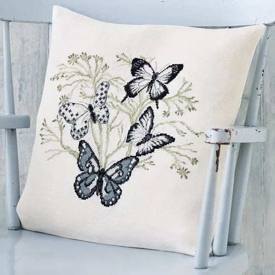 Butterflies Cushion Cross Stitch Kit ~ Permin