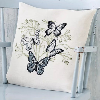 Butterflies Cushion Cross Stitch Kit ~ Permin