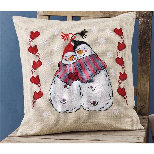 Snow Lovers Cushion Cross Stitch Kit - Permin