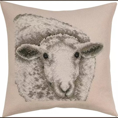 White Sheep Cushion Cross Stitch Kit ~ Permin