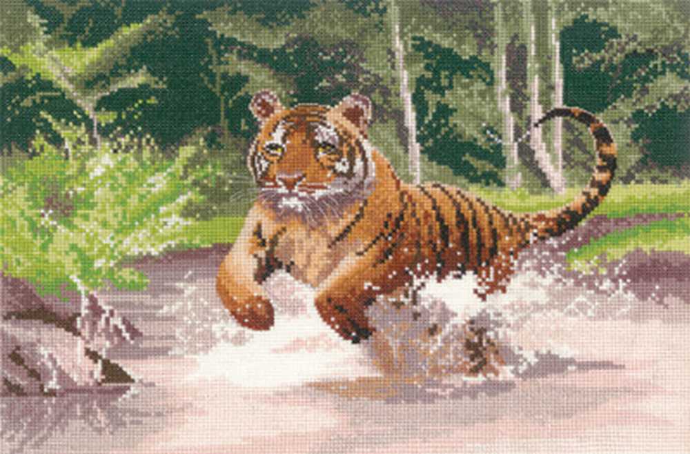 Tiger  John Clayton Power and Grace Cross Stitch CHART Heritage Crafts