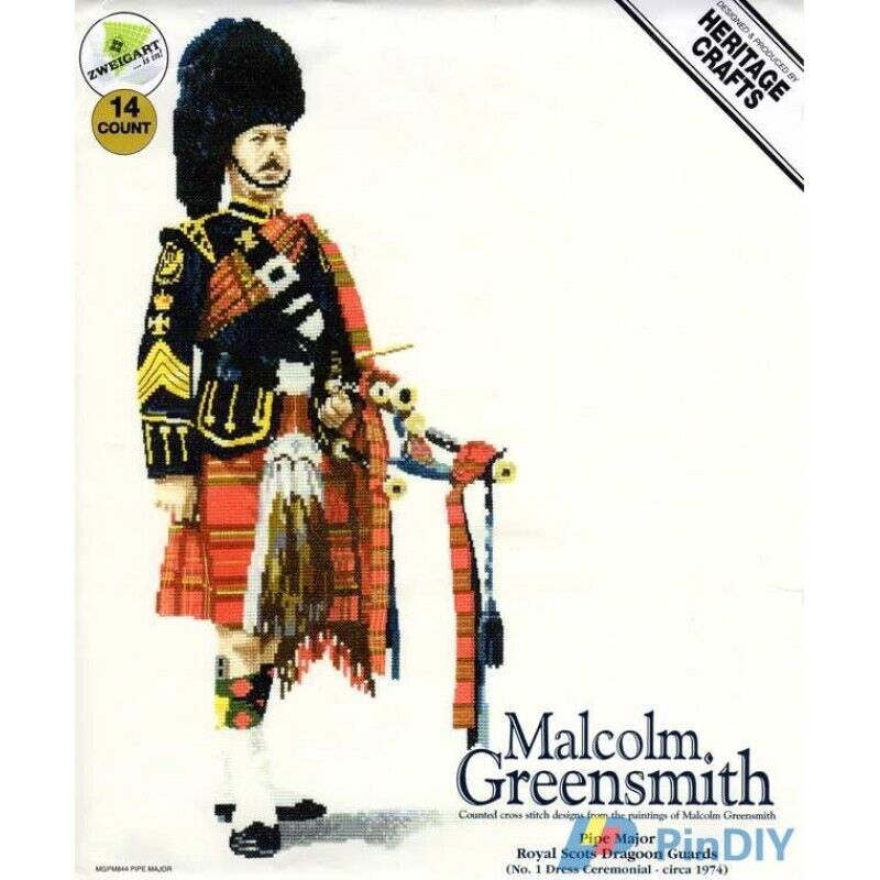 Pipe Major  Cross Stitch Kit Heritage Crafts SALE