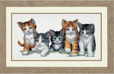 Five Cats Family Cross Stitch Kit Vervaco SALE