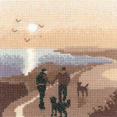 Morning Walk Silhouettes Cross Stitch Kit Heritage Crafts (Evenweave)