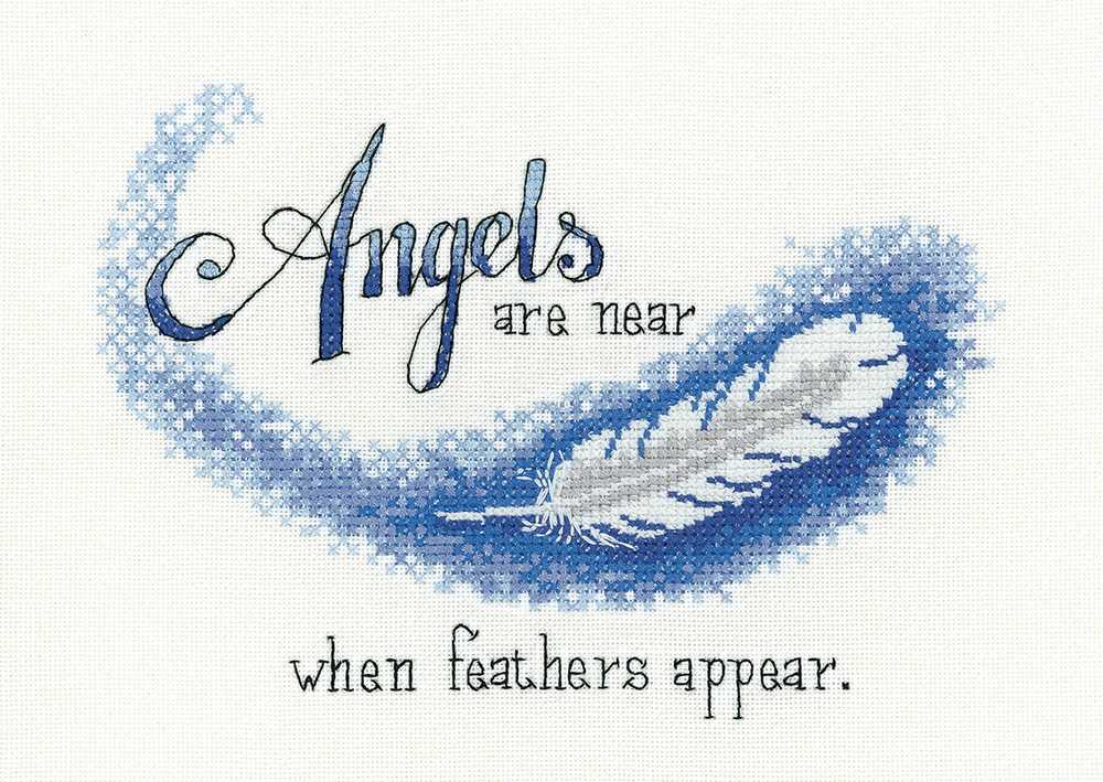 Angels Are Near Cross Stitch Kit Heritage Crafts (Evenweave)