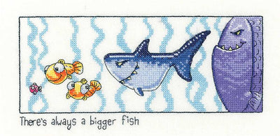 Always a Bigger Fish  Cross Stitch Kit Heritage Crafts SALE