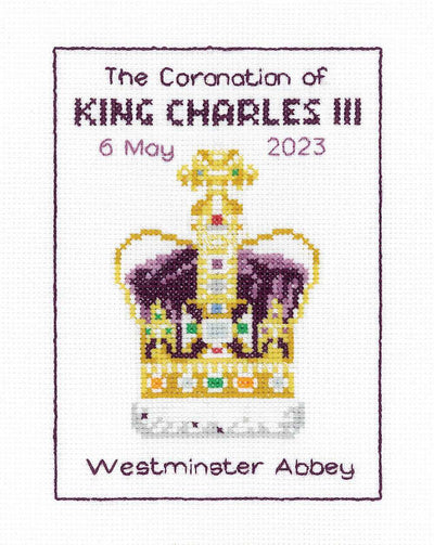Coronation Celebration Cross Stitch Kit Heritage Crafts (Evenweave)
