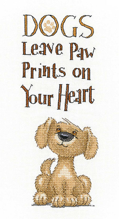 Paw Prints Appear  Cross Stitch Kit Heritage Crafts (Evenweave)