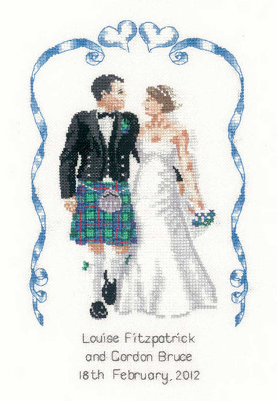 Scottish Wedding  Cross Stitch Kit Heritage Crafts (Evenweave)