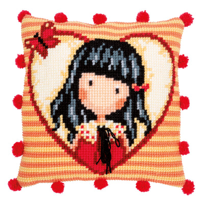 Gorjuss  Time To Fly Printed Cross Stitch Cushion Front Kit - Vervaco