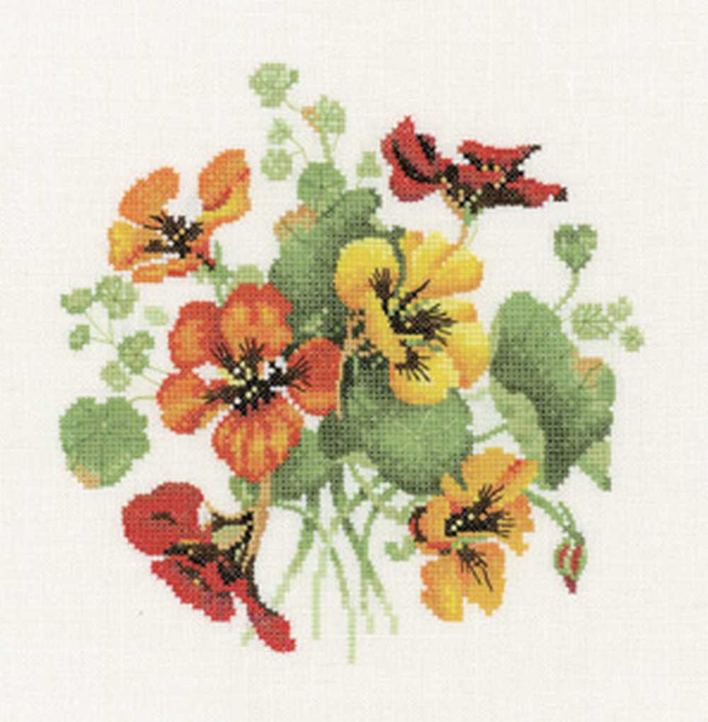 Nasturtium Posy Cross Stitch CHART Heritage Crafts