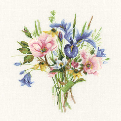 Wild Flower Posy Cross Stitch Kit Heritage Crafts