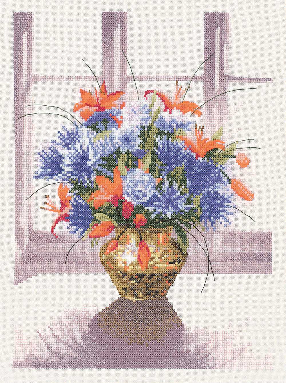Brass Vase Cross Stitch Kit Heritage Crafts