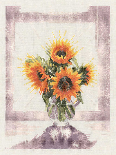 Glass Vase  Cross Stitch Kit Heritage Crafts
