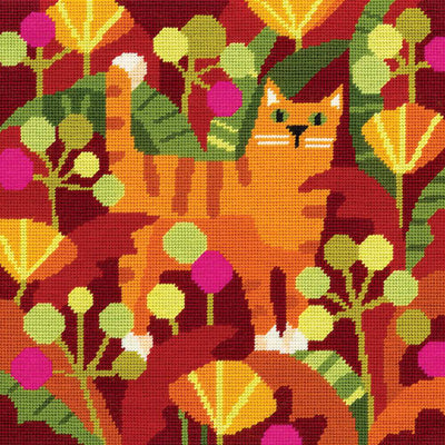 Ginger Cat Tapestry Kit Heritage Crafts