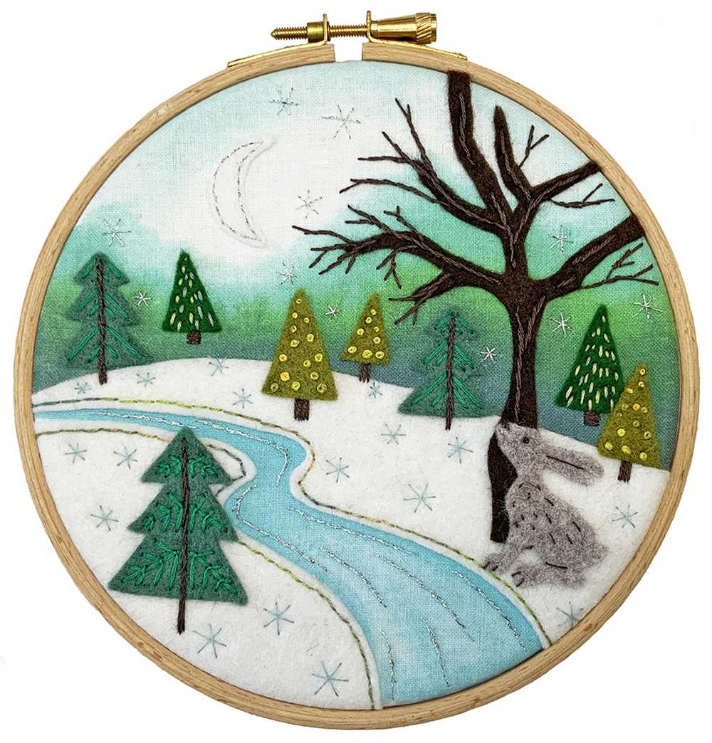 Under The Moonlight Felt Embroidery Kit ~ Bothy Threads