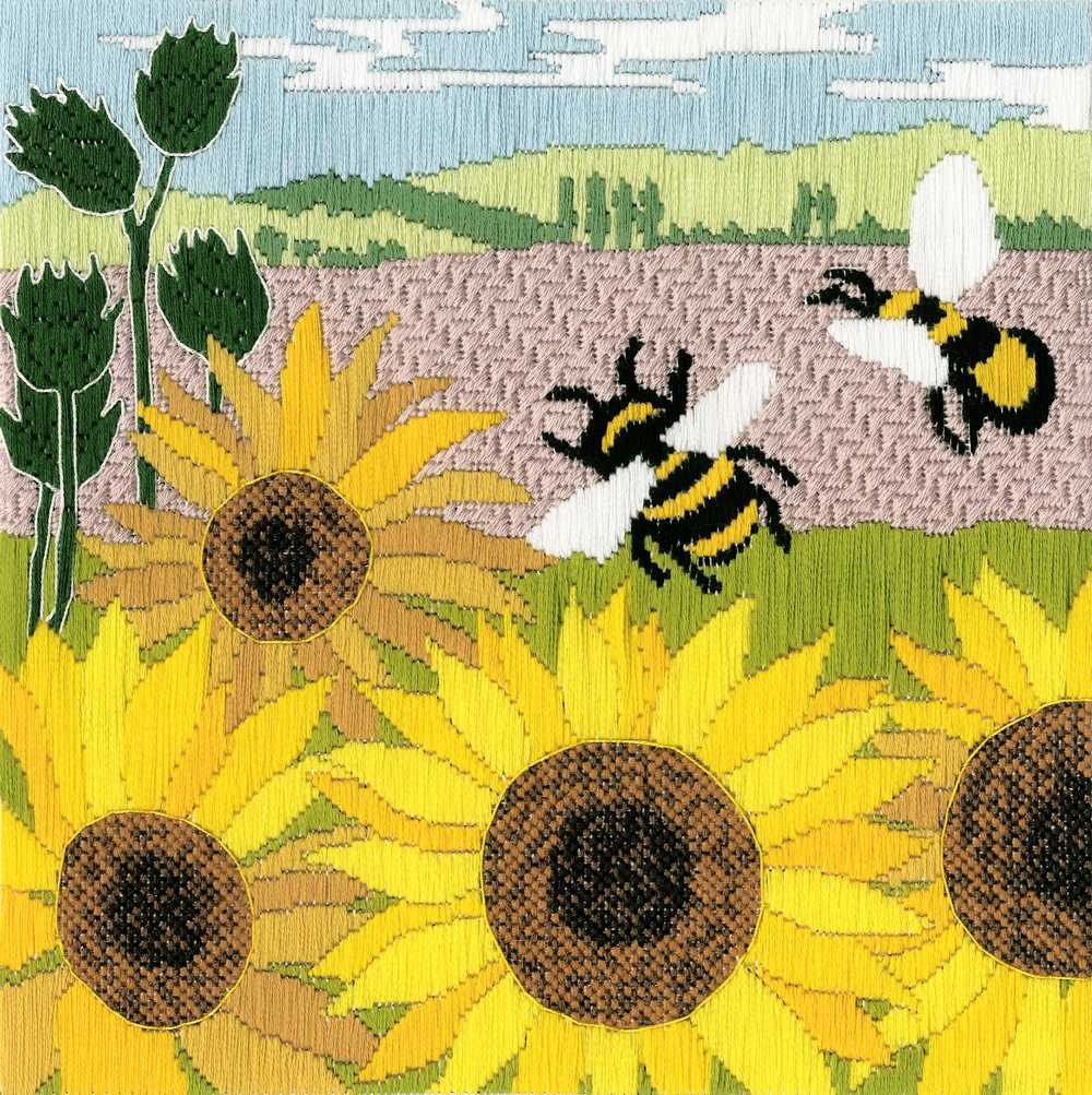 Bothy Threads Sunflower Fields Silken Long Stitch Kit