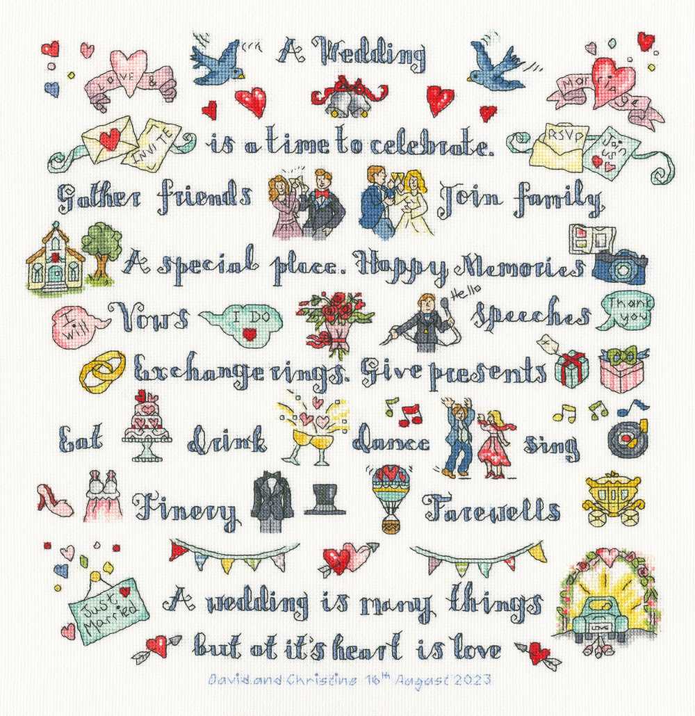 A Wedding Is Many Things Cross Stitch Kit - Bothy Threads