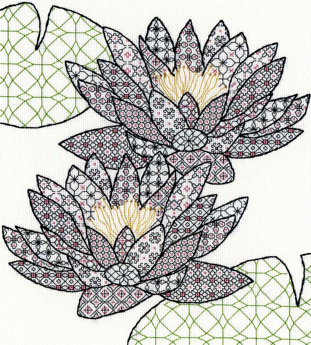 Water Lily Blackwork Kit - Bothy Threads