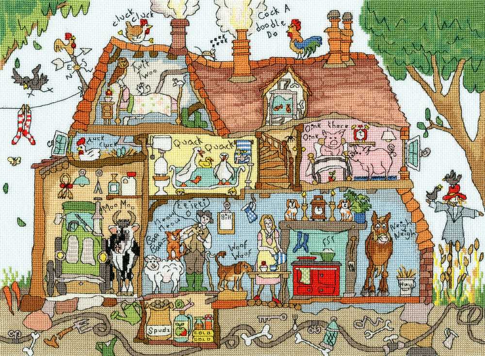 Bothy Threads Cut Thru' Old MacDonald Counted Cross Stitch Kit