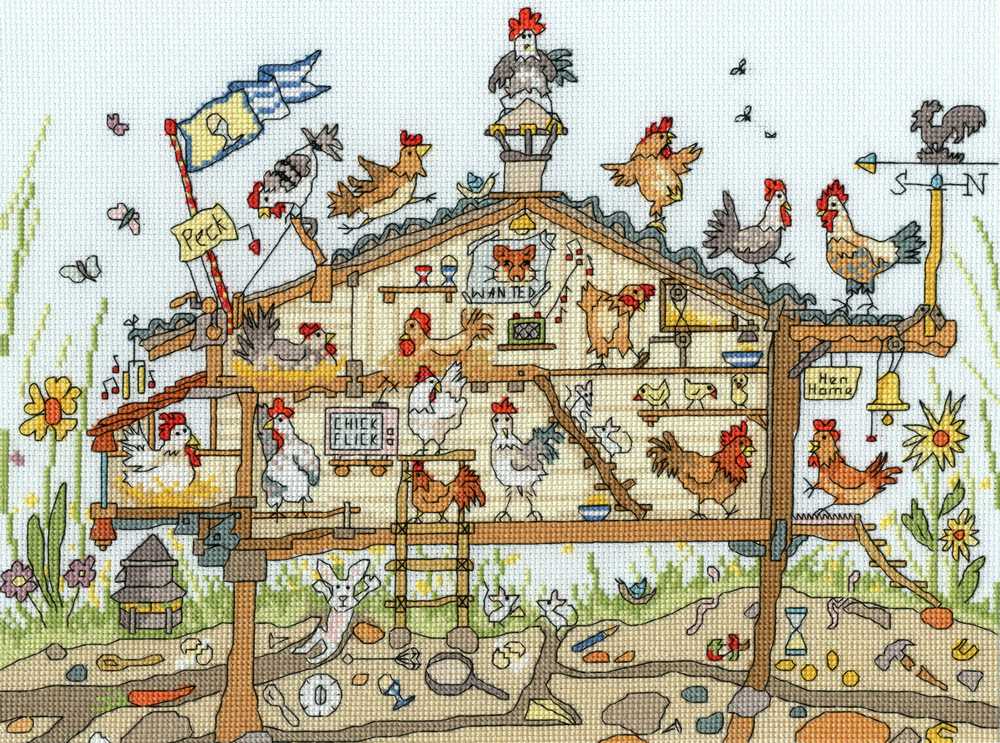 Bothy Threads Cut Thru' Hen Home Cross Stitch Kit