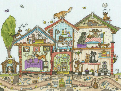 Pooch Palace Cut Thru Cross Stitch Kit - Bothy Threads
