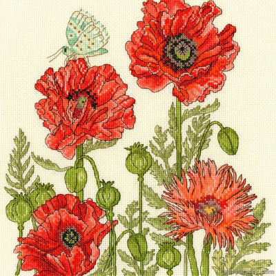 Bothy Threads Poppy Garden Cross Stitch Kit DISC