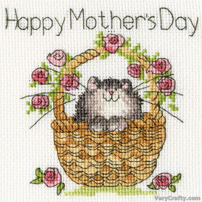 Basket Of Roses Counted Cross Stitch Kit by Bothy Threads Greetings Card