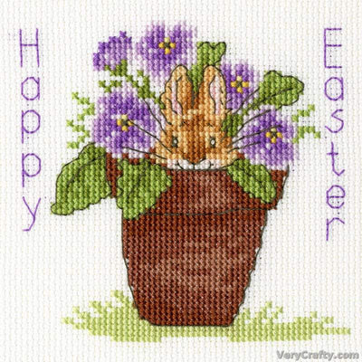 Easter Bunny Counted Cross Stitch Kit by Bothy Threads Greetings Card