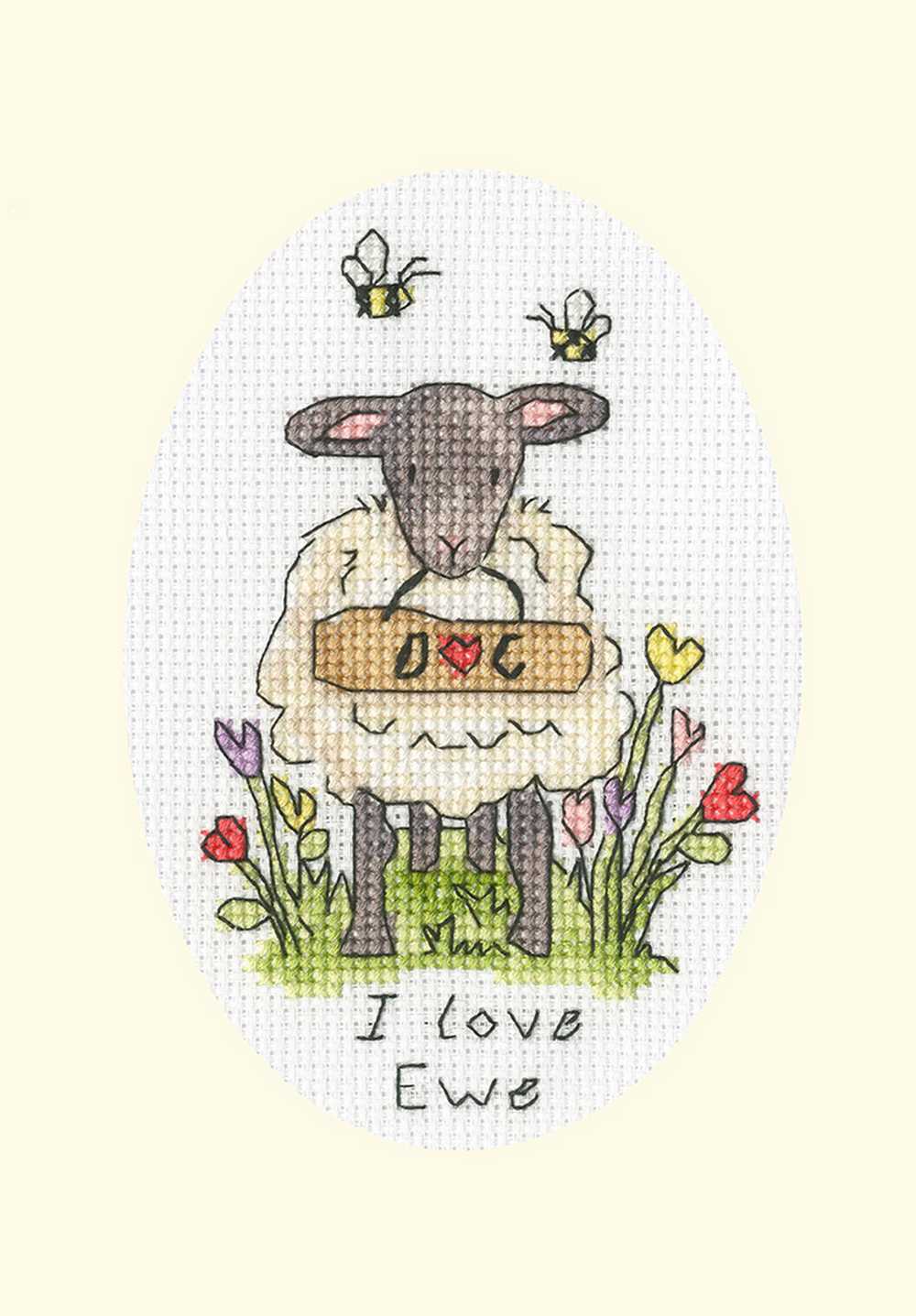 I Love Ewe Cross Stitch Kit - Bothy Threads