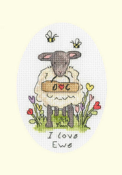 I Love Ewe  Cross Stitch Kit - Bothy Threads
