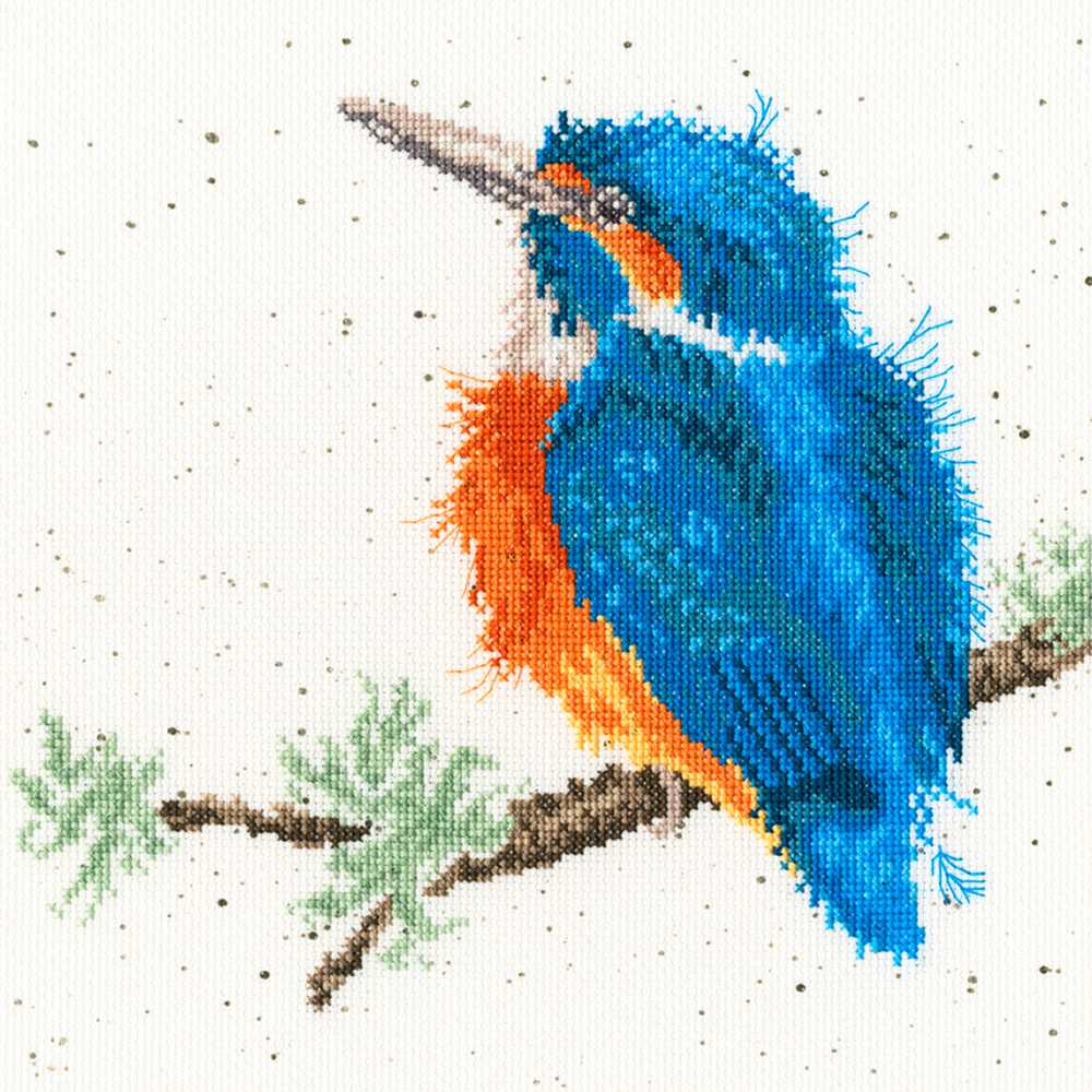 King of the River - Kingfisher C Cross Stitch Kit Bothy Threads