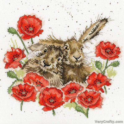Love Is In The Hare Counted Cross Stitch Kit by Hannah Dale of Wrendale Designs
