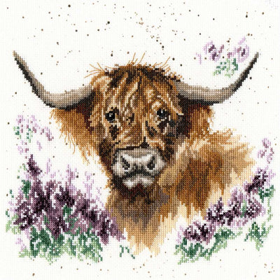 Highland Heathers - Cow Counted Cross Stitch Kit by Hannah Dale of Wrendale Designs *(EVENWEAVE)*