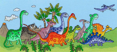 Dinosaur Fun - Counted Cross Stitch Kit from Bothy Threads