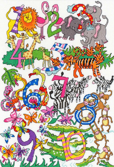 Number Fun - Counted Cross Stitch Sampler Kit From Bothy Threads