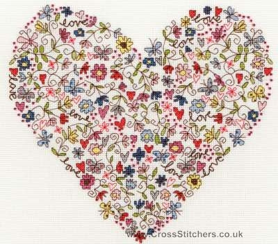 Love Heart - Counted Cross Stitch Kit by Bothy Threads