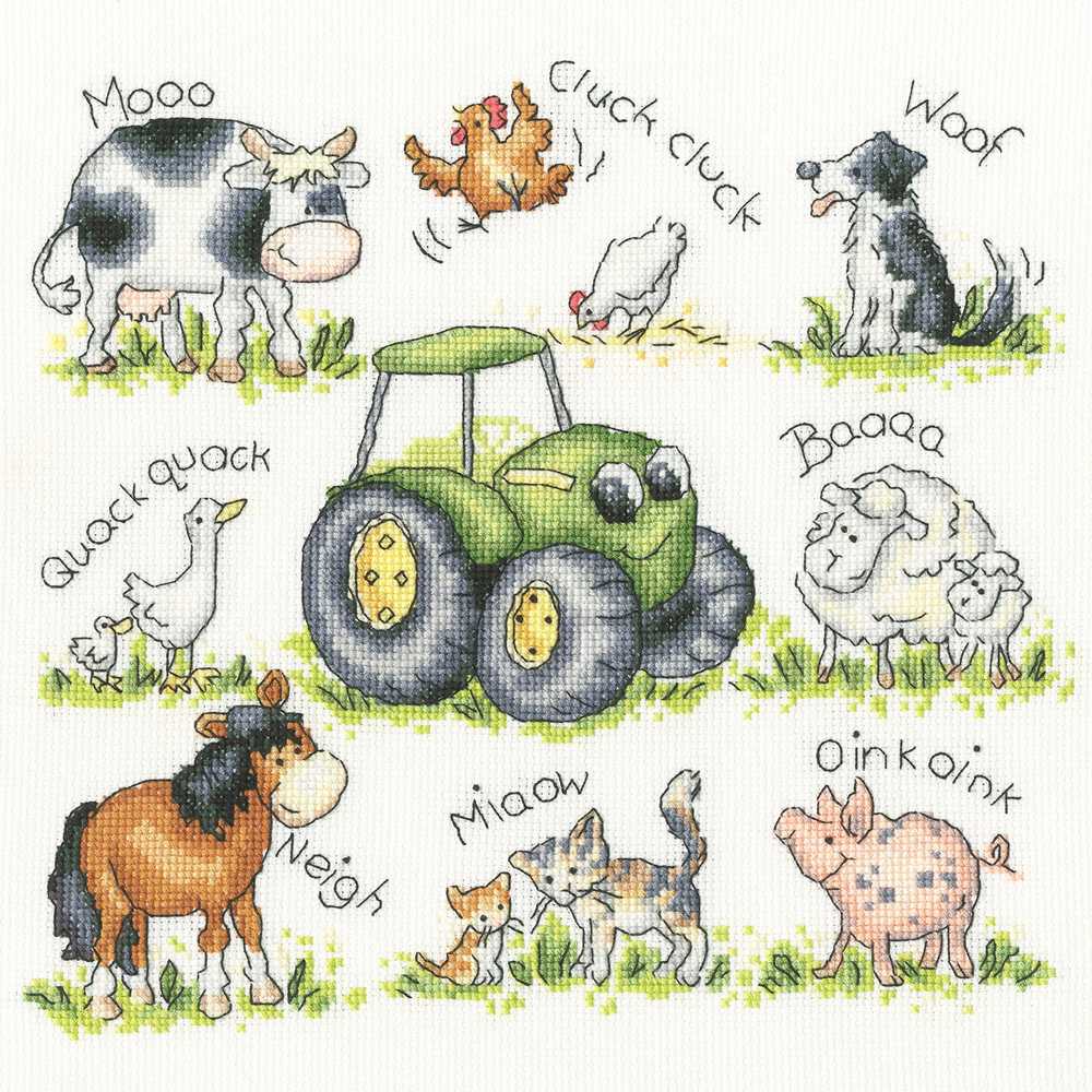 Farmyard Friends Cross Stitch Kit ~ Bothy Threads