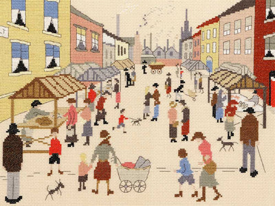 Friday Market - The Lowry Collection Cross Stitch Kit by Bothy Threads
