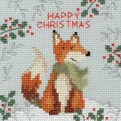 Xmas Fox Counted Cross Stitch Christmas Card Kit by Bothy Threads