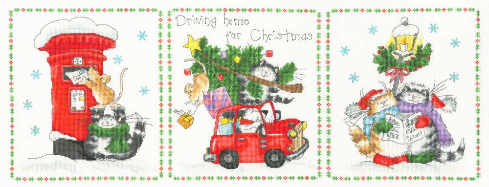 Bothy Threads Driving Home For Christmas Cross Stitch Kit