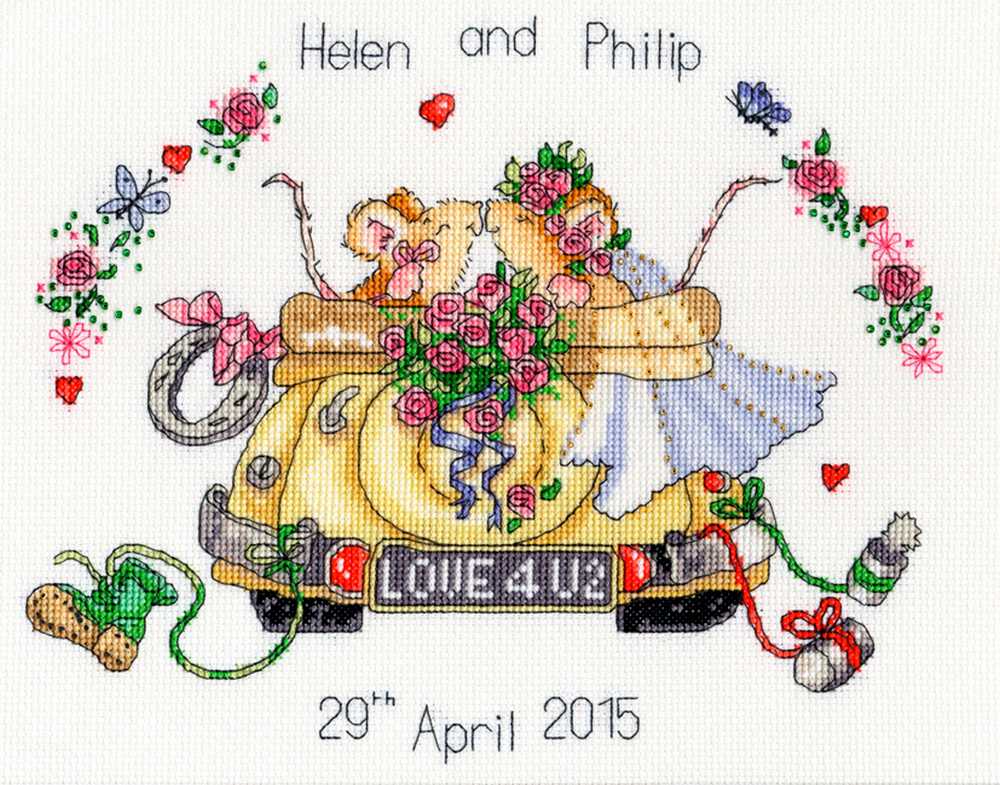 Just Married - Margaret Sherry Designs - Wedding Sampler Cross Stitch Kit from Bothy Threads