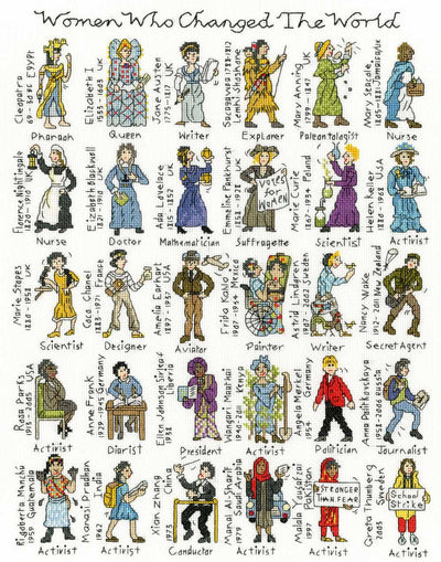 Bothy Threads Women Who Changed The World Cross Stitch Kit