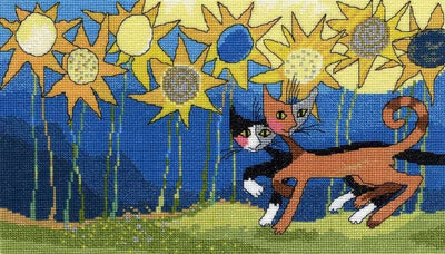 Sunflower Way - Rosina Wachtmeister Cats - Cross Stitch Kit from Bothy Threads DISCOUNTED