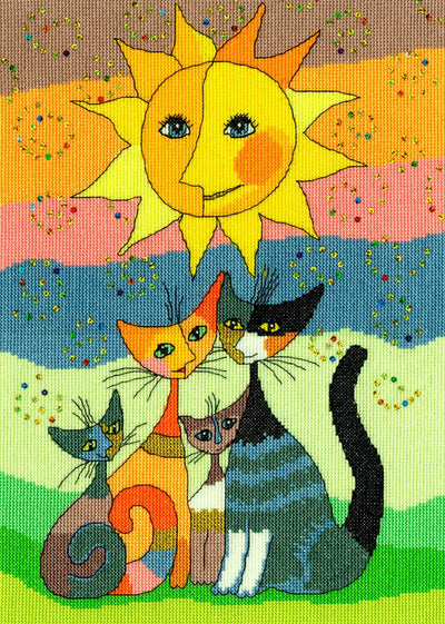 Happy Moments - Rosina Wachtmeister Cats - Cross Stitch Kit from Bothy Threads