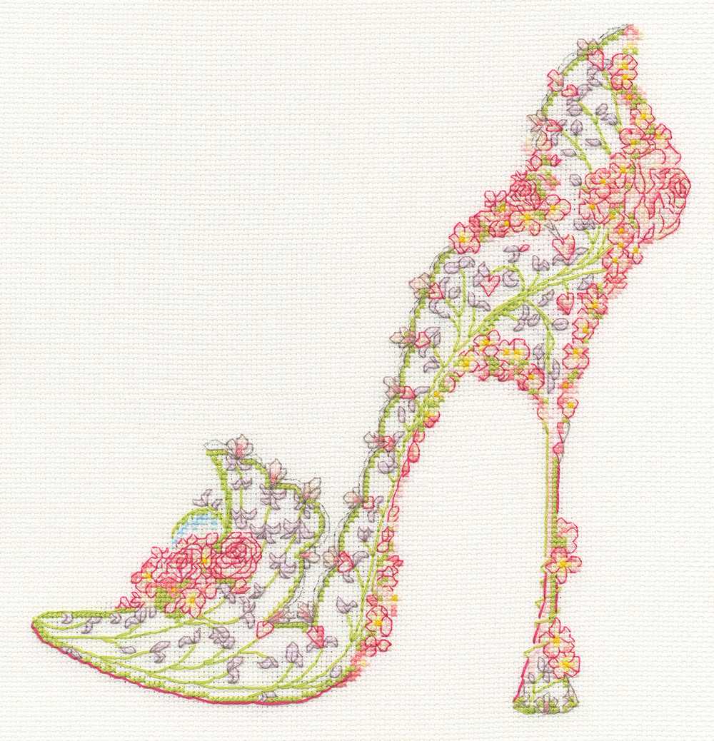Wedding Slipper Cross Stitch Kit - Bothy Threads