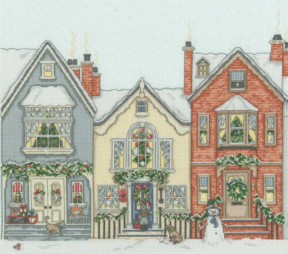 Snowy Street Cross Stitch Kit - Bothy Threads