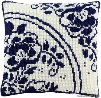 Pako Black & White Floral Cross Stitch Cushion Kit