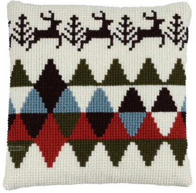 Pako Scandinavian Winter with Deer Cross Stitch Cushion Kit