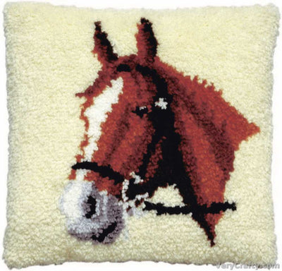 Pako Horse Latch Hook Cushion Kit
